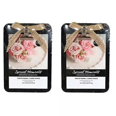 Special Moments Memories Collection Mini Clip Photo 2 Frames White Black Natural • $13.99