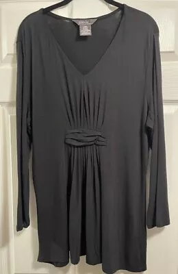 George Me Designs By Mark Eisen Women’s  Fit & Flare Black Blouse Size XL 16-18 • $15.99