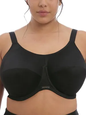 Elomi Energise Sports Bra Full Cup Side Support Underwired Racerback Lingerie • £37.27