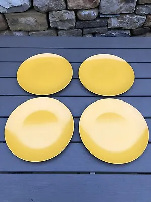 Four Vintage Melaware Plates In Mustard Camping - Picnic Etc.. Size 21 Cm • £8