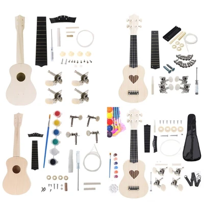 $32.19 • Buy DIY Ukulele 21 Inch 4 String Ukulele DIY Kit, Make Your Own Hawaii Ukulele Kit