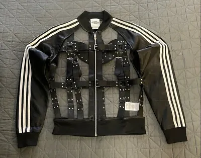 Adidas Originals X Jeremy Scott US Sz M Unisex Bondage Cage LEATHER Black Jacket • $1100