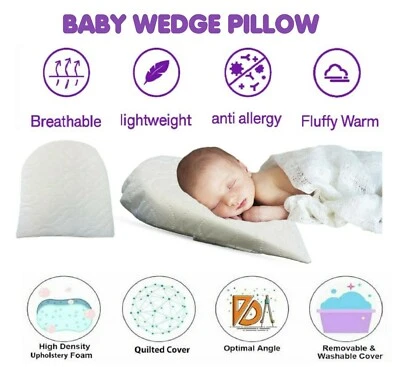 £11.99 • Buy Baby WEDGE Pillow Sleep Safety Anti Reflux ROUND Congestion Toddler Foam Pillow