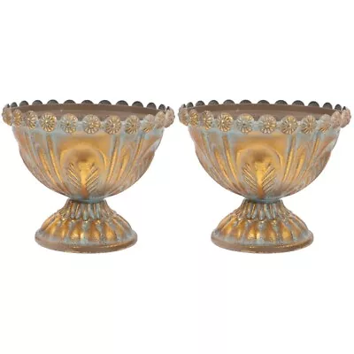 Vintage Iron Flower Urn Vase Planter Pot Wedding Decor • $27.91