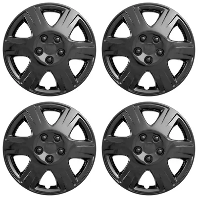 15  Set Of 4 Black Wheel Covers Snap On Full Hub Caps Fit R15 Tire & Steel Rim • $55.88