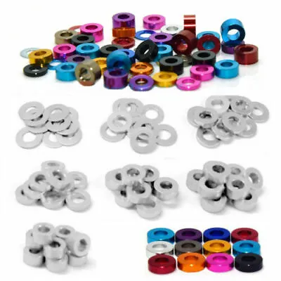£4 • Buy M3 M4 M5 M6 Color Aluminum Alloy Flat Washers Gasket Round Spacer Model Anodized