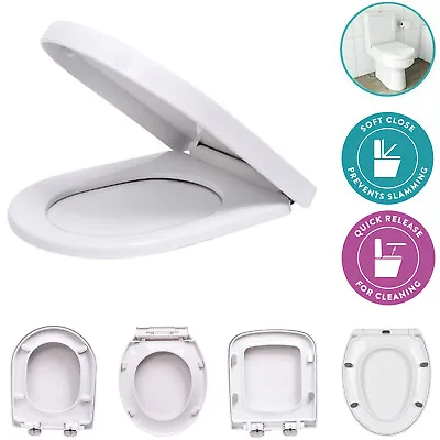 Luxury O/d Shape Soft Close White Toilet Seat With Top Fixing Hinges Heavy Duty  • £15.42