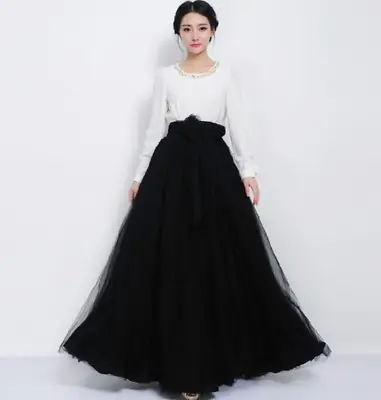 £22.99 • Buy Women Long Skirt Tulle Skirts Plus Size Wedding Tutu Skirt Bridesmaid Ball Gown