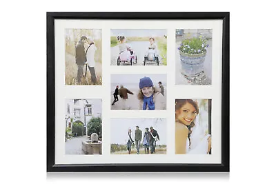 Multi Aperture 7 Photos (6''X4')  Picture Frame Holds BlackPink/White For Gift • £11.99