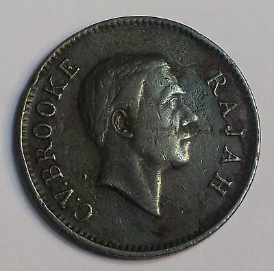 1929-H SARAWAK 1 Cent Coin KM-18 CIRCULATED #12620 • $9.50