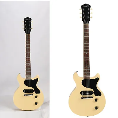 Brand New Double Cut Jr Style Electric Guitar 1 P90 Pickup Cream Color Fast Ship • $245