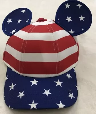 DISNEY Mickey Mouse  AMERICAN FLAG Ears Hat BRAND NEW    W/ Insert • $9.99
