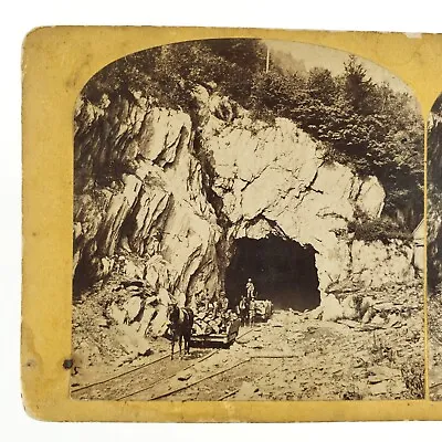 Hoosac Tunnel East Entrance Stereoview C1870 Construction Massachusetts A2102 • $59.95