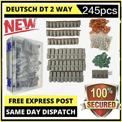 245PCS Deutsch Kit DT 2 Way Series Connector Plug Waterproof Auto Marine DT2 Pin • $36.99