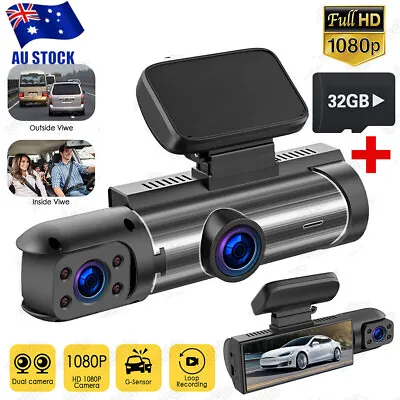 $45.99 • Buy 32G+ Dual Lens Car Dash Cam G Sensor DVR Front And Rear Camera Video Recorder AU