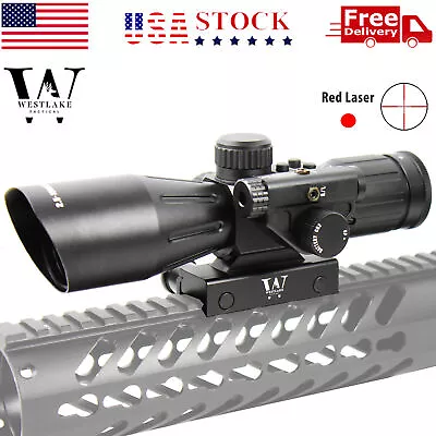 WLT 2.5-10x40IR Rifle Scope Mil-dot Illuminated With Red Dot Laser Sight • $55.99