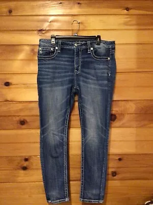 Miss Me Women’s Curvy Ankle Skinny Blue Jeans 👖 Denim Size 34 Inseam 29” New • $45