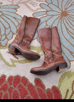 MIA Calf High Leather Boots Distressed And Used Womens Boots Size 8 • $15