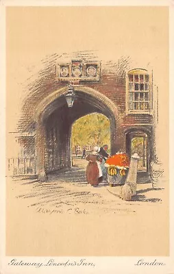 Gateway Lincolns Inn London Artist Signed Marjorie Bates Postcard • £4.95