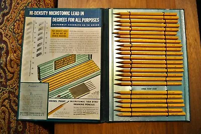 EBERHARD FABER Van Dyke Microtomic Pencil Lot Of 24 W/ Rare Folder • $335