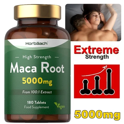 £9.29 • Buy MACA ROOT HIGH STRENGTH EXTRACT CAPSULES 5000mg 180 VEGAN 3 MONTH SUPPLY