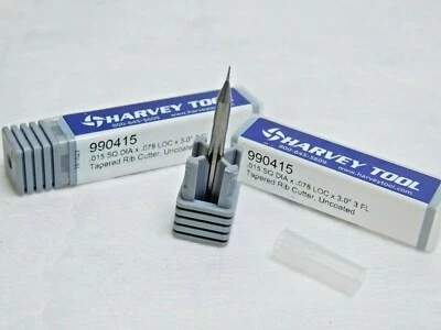 $22.05 • Buy Harvey Tool Miniature Tapered Carbide End Mills 1/64  Cut Diam 3FL QTY 2 990415