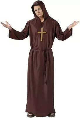 Adult Monk Costume One Size Fits Most.  Plastic Cross Included New In Pack • $21