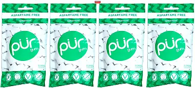 Pur 100% Xylitol Spearmint Chewing Gum Sugar & Aspartame Free 55 Ct Ea Pack Of 4 • $18.95