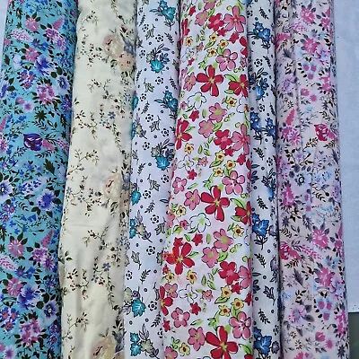 Polycotton Fabric Floral Patchwork Metre Craft Sewing • £2.99