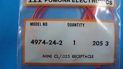 Pomona 4974-24-2 INSULATED MINI GATOR CLIP TO SQUARE PIN RECEPTACLE 24  RED • $6.95