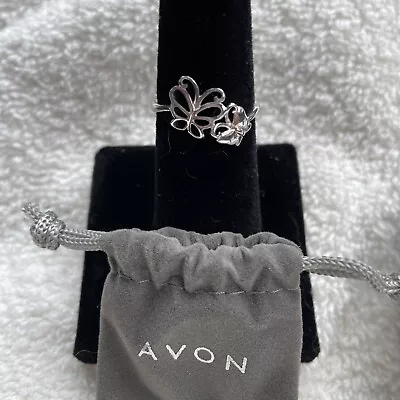 Avon Sterling Silver Fluttering Butterfly Ring Size 8 Free Shipping • $24.99
