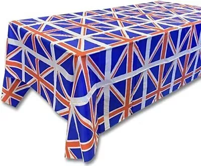 Union Jack King Coronation Table Cloth Cover Royal Indoor & Outdoor Party Decor • £7.40