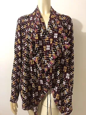 Tigerlilly |AUS8 | Printed Viscose | Soft Front Draping Unlined Jacket/cardigan • $27.50