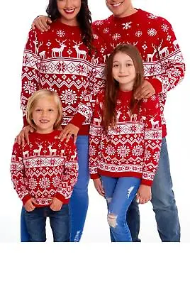 £10.89 • Buy Mens Womens Kids Family Christmas Jumper Unisex Ladies Xmas Knit Sweater Novelty