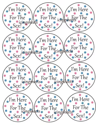  Baby Gender Boy Or Girl Reveal Edible Wafer Cookie Toppers Cupcake Tops 2 • $7.25