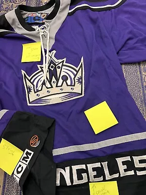 Mens CCM  Los Angeles Kings Nhl Hockey Jersey XL Black Purple Has Stains Pics! • $60