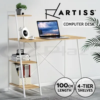 $110.95 • Buy Artiss Computer Desk Laptop Table Bookshelf Desk Storage Rack Home Study Office