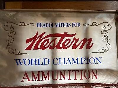 Vintage Winchester Western Ammunition Silk Banner • $50