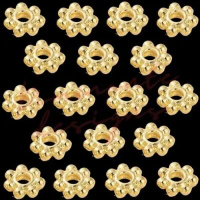 £2.39 • Buy Gold Plated Daisy Spacer Beads Jewellery Craft Bead Findings 4mm 5mm & 6mm ML 