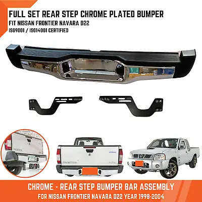 Chrome Rear Step Bumper Bar Assembly For Nissan Navara Ute D22 1998-2004 • $1235.01