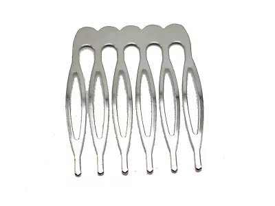 20 Silver Tone Blank Metal Hair Comb 32mm With 6 Teeth For Bridal Hair Accessory • £3.24