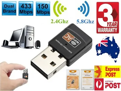 Dual Band 600Mbps USB WiFi Wireless Dongle AC600 Lan Network Adapter 2.4GHz 5GHz • $9.04