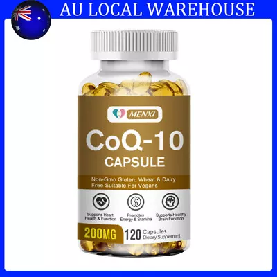 200mg COQ 10 Coenzyme-Q10 Supplement 120 Capsules Cardiovascular Heart Health • $20.29