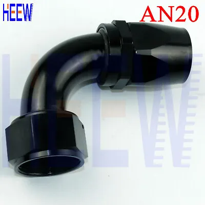 20-AN AN20 20AN 90 Elbow Degree Fuel Swivel Fitting Hose End Oil Line BLACK 1PCS • $27.50