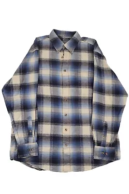 Boca Classic Mens Flannel Long Sleeve Checkered Button Up Shirt Size Large • $14.99