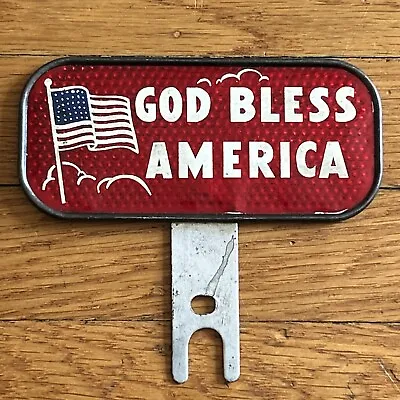 $57 • Buy God Bless America 1930s Snow Craggs Reflective License Plate Topper Rat Rod