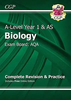 New 2015 A-Level Biology: AQA Year 1 & AS Complete Revision & Practice With Onli • £3