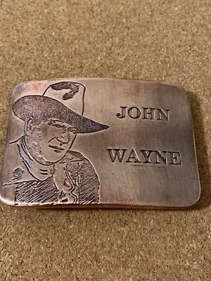 John Wayne Solid Metal Outline Belt Buckle Copper • $40