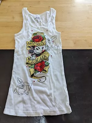 Womens Walt Disney World Mickey Mouse White Tank Top Sz S • $15.75