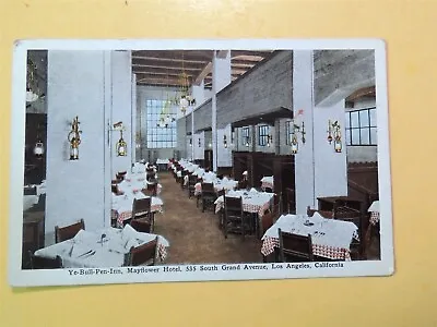 Mayflower Hotel Los Angeles California Vintage Postcard Ye-Bull-Pen-Inn • $1.99